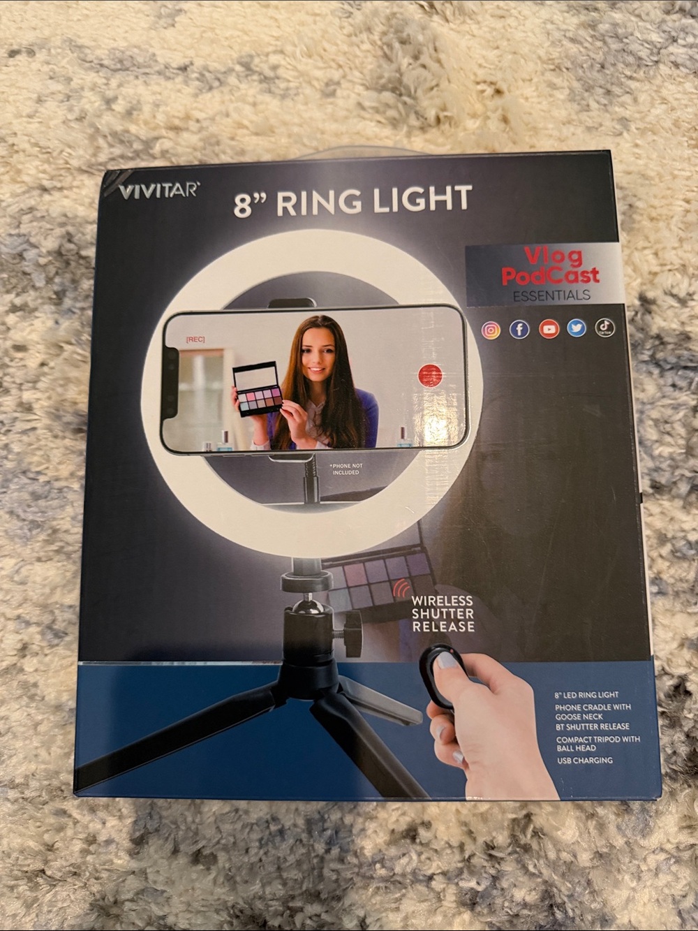 Vivitar 8" Ring Light with Tripod - White/Black